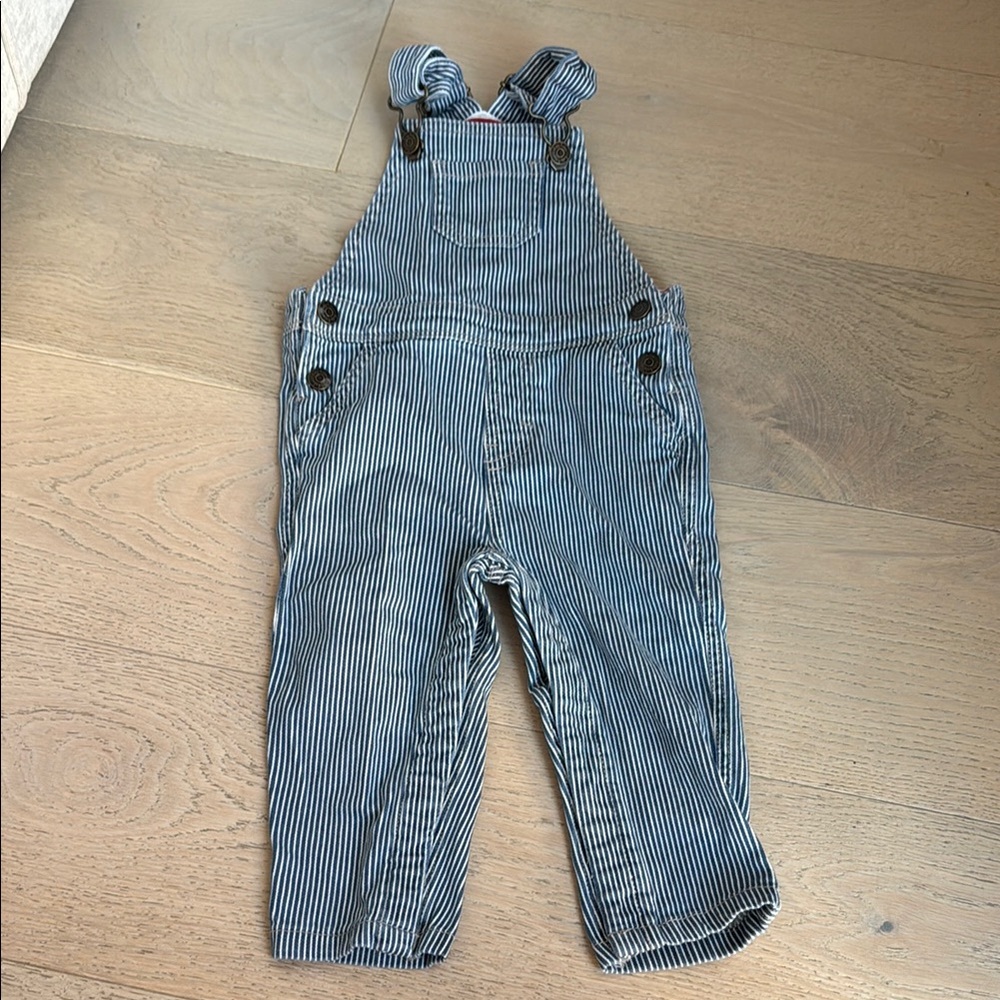 Baby Boden Navy Striped Overalls